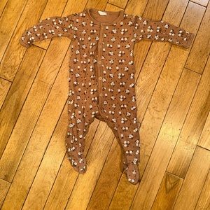 Quincy Mae Brown Floral Kids Footie